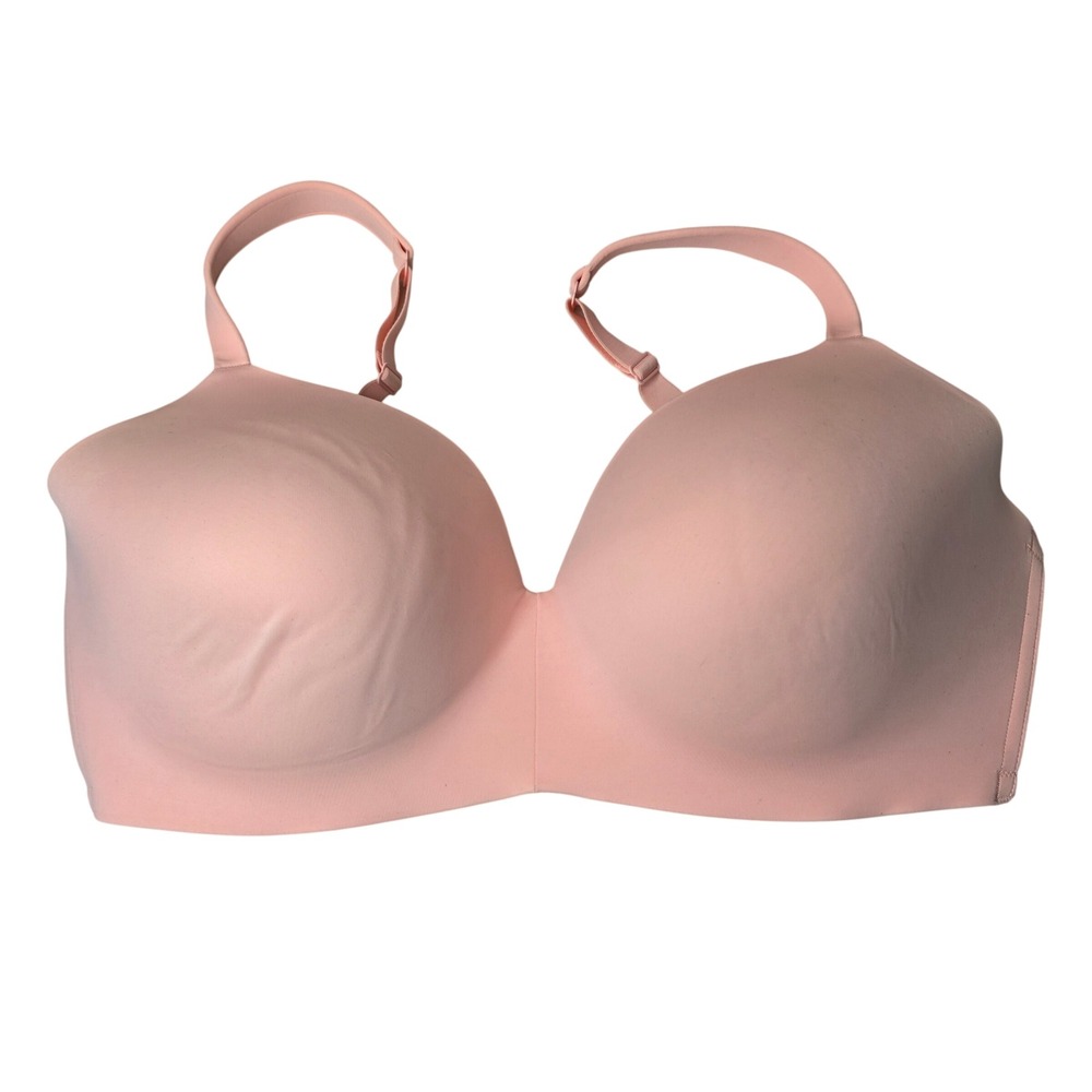 Cacique Bra Women 42DDD Pink Lightly Lined T-Shirt No Wire Comfort Seamless